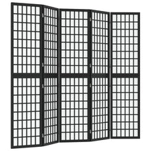 Kamerscherm Inklapbaar 5 Panelen Japanse Stijl 200X170 Cm Zwart