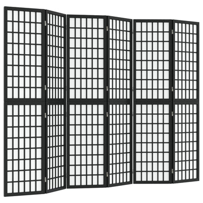Kamerscherm Inklapbaar 6 Panelen Japanse Stijl 240X170 Cm Zwart
