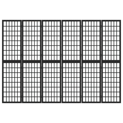 Kamerscherm Inklapbaar 6 Panelen Japanse Stijl 240X170 Cm Zwart