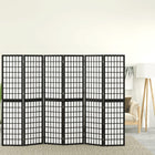 Folding Room Divider 6 Panels Japanese Style 240x170 cm Black