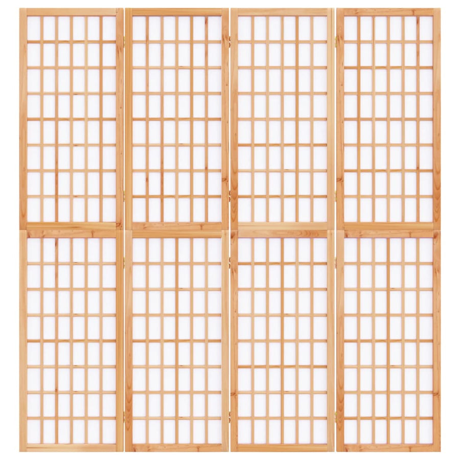 Kamerscherm inklapbaar 4 panelen Japanse stijl 160x170 cm 160 x 170 cm Naturel