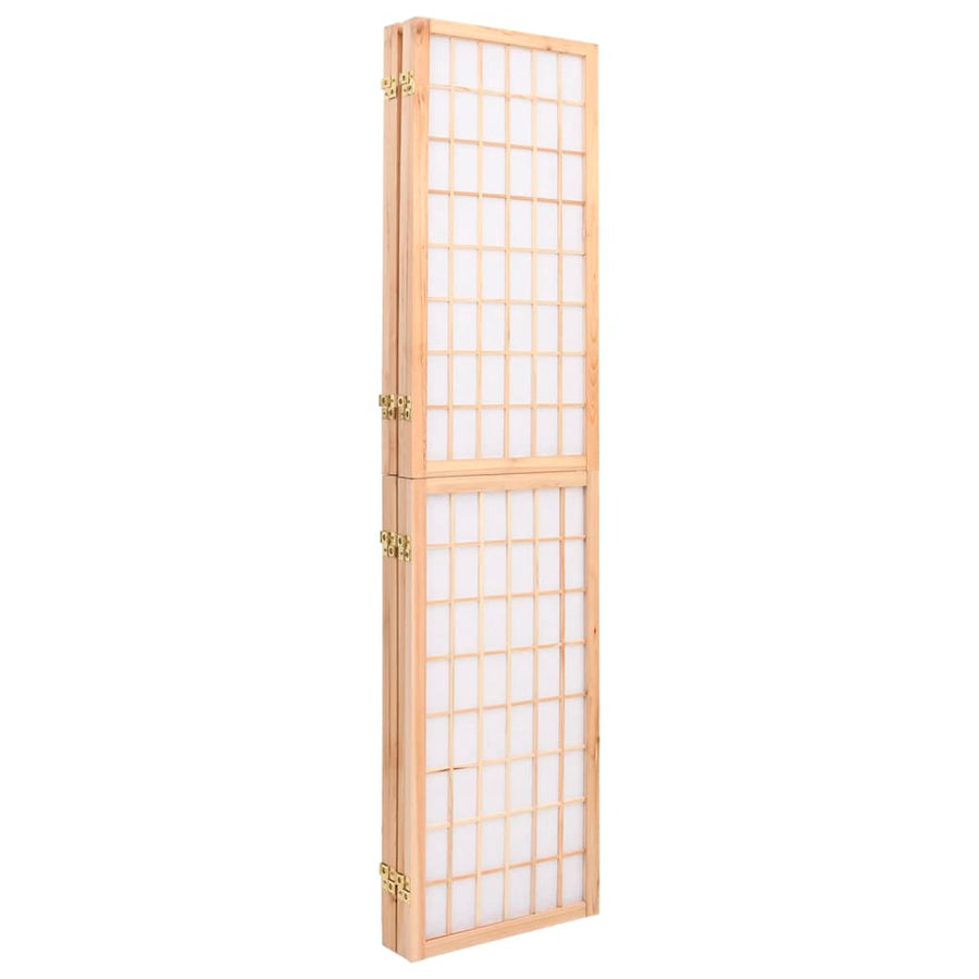 Kamerscherm inklapbaar 4 panelen Japanse stijl 160x170 cm 160 x 170 cm Naturel