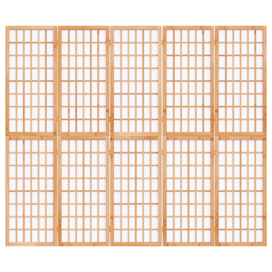 Kamerscherm inklapbaar 5 panelen Japanse stijl 200x170 cm 200 x 170 cm Naturel