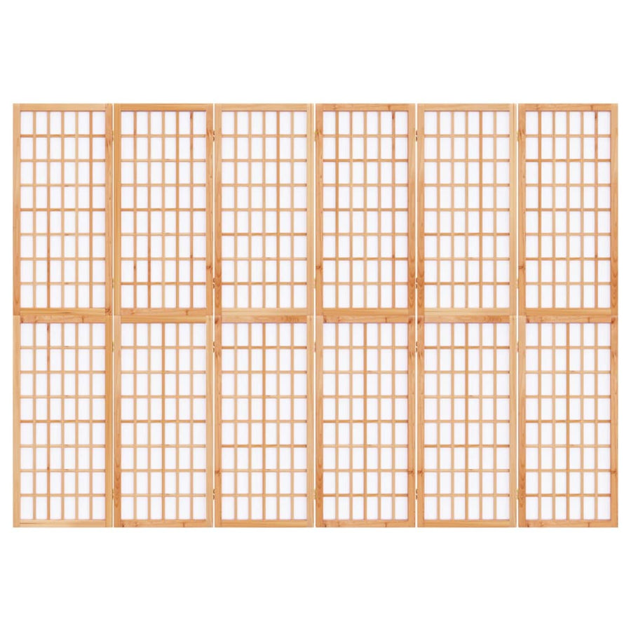 Kamerscherm inklapbaar 6 panelen Japanse stijl 240x170 cm 240 x 170 cm Naturel