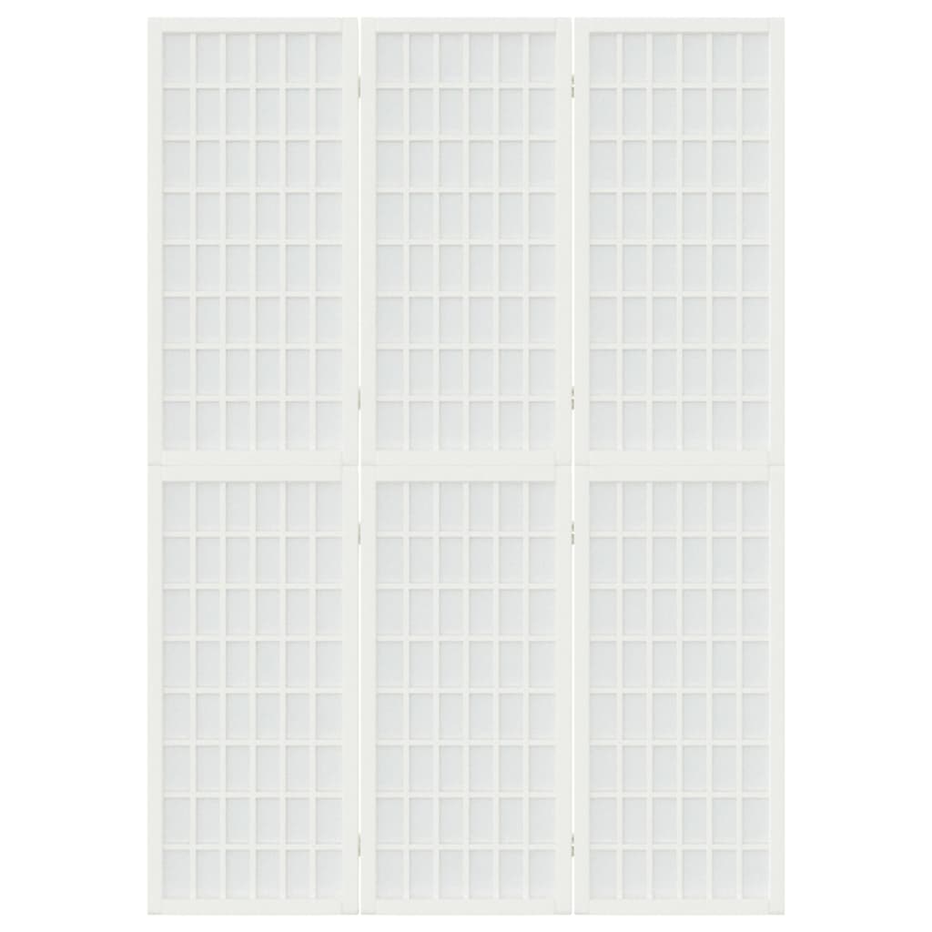Kamerscherm Inklapbaar 3 Panelen Japanse Stijl 120 x 170 cm Wit