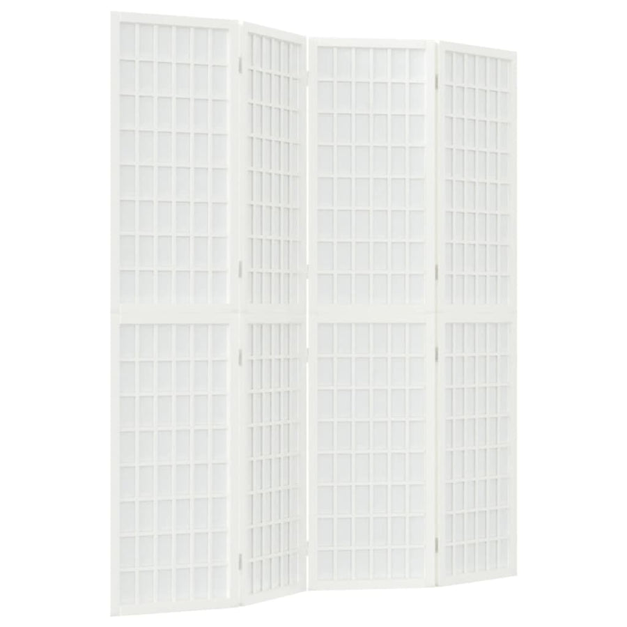 Kamerscherm inklapbaar 4 panelen Japanse stijl 160x170 cm wit 160 x 170 cm Wit
