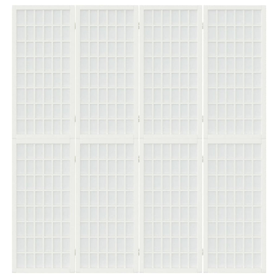 Kamerscherm inklapbaar 4 panelen Japanse stijl 160x170 cm wit 160 x 170 cm Wit