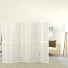 Foldable room divider 5 panels Japanese style 200x170 cm white