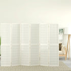 Folding Room Divider 6 Panels Japanese Style 240x170 cm White
