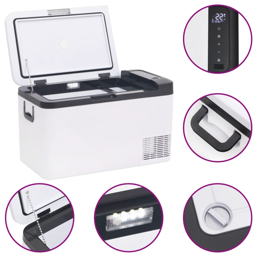 Koelbox Met Handvat Pp & Pe Zwart En Wit 25 l zonder adapter