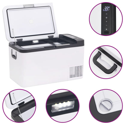 Koelbox Met Handvat Pp & Pe Zwart En Wit 25 l zonder adapter