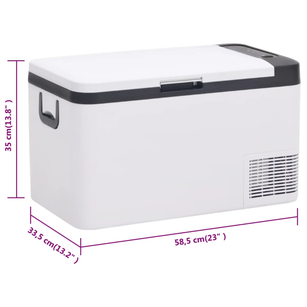 Koelbox Met Handvat Pp & Pe Zwart En Wit 25 l zonder adapter