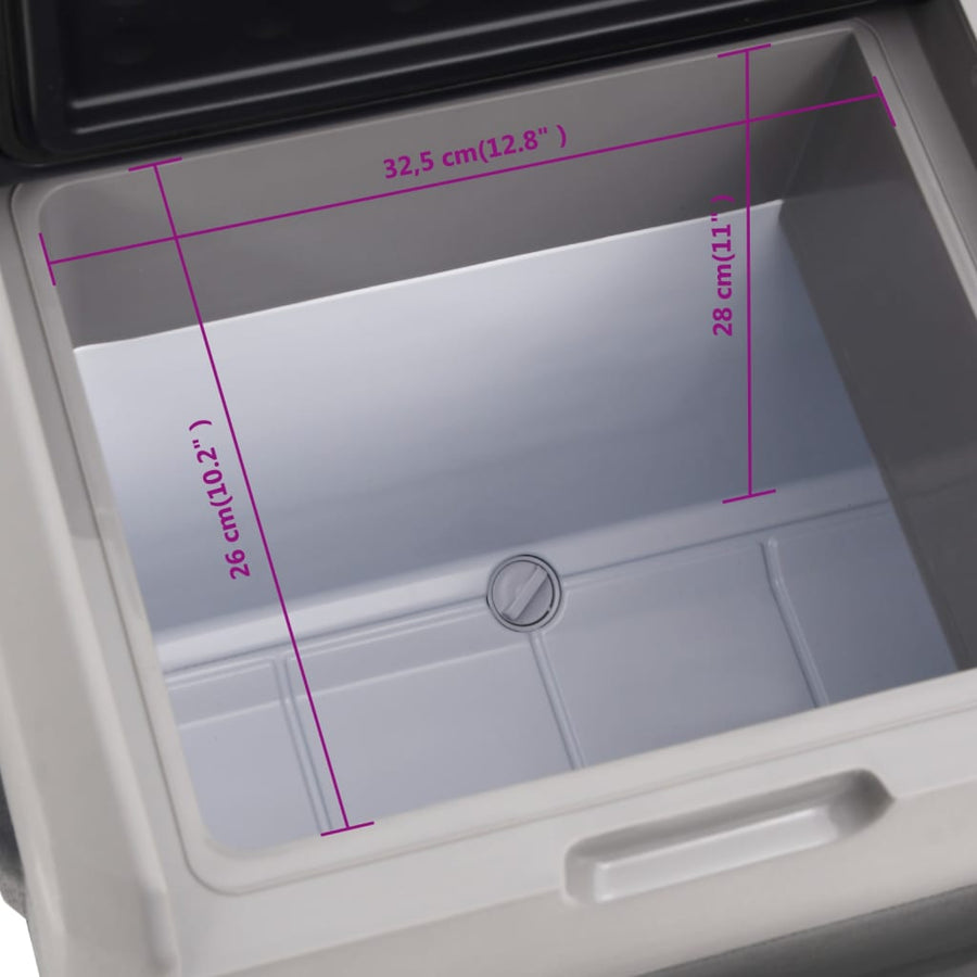 Koelbox Met Wielen En Handvat 30 L Polypropeen Zwart En Grijs