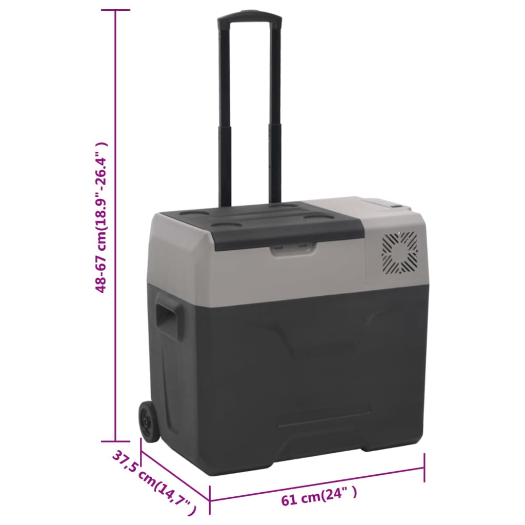 Koelbox Met Wielen En Handvat 40 L Polypropeen Zwart En Grijs