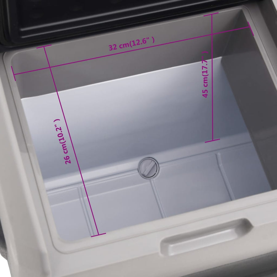 Koelbox Met Wielen En Handvat 50 L Polypropeen Zwart En Grijs