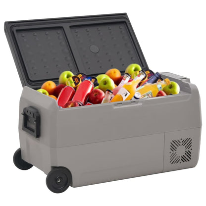 Koelbox Met Wielen En Handvat Polypropeen Zwart En Grijs 36 l zonder adapter