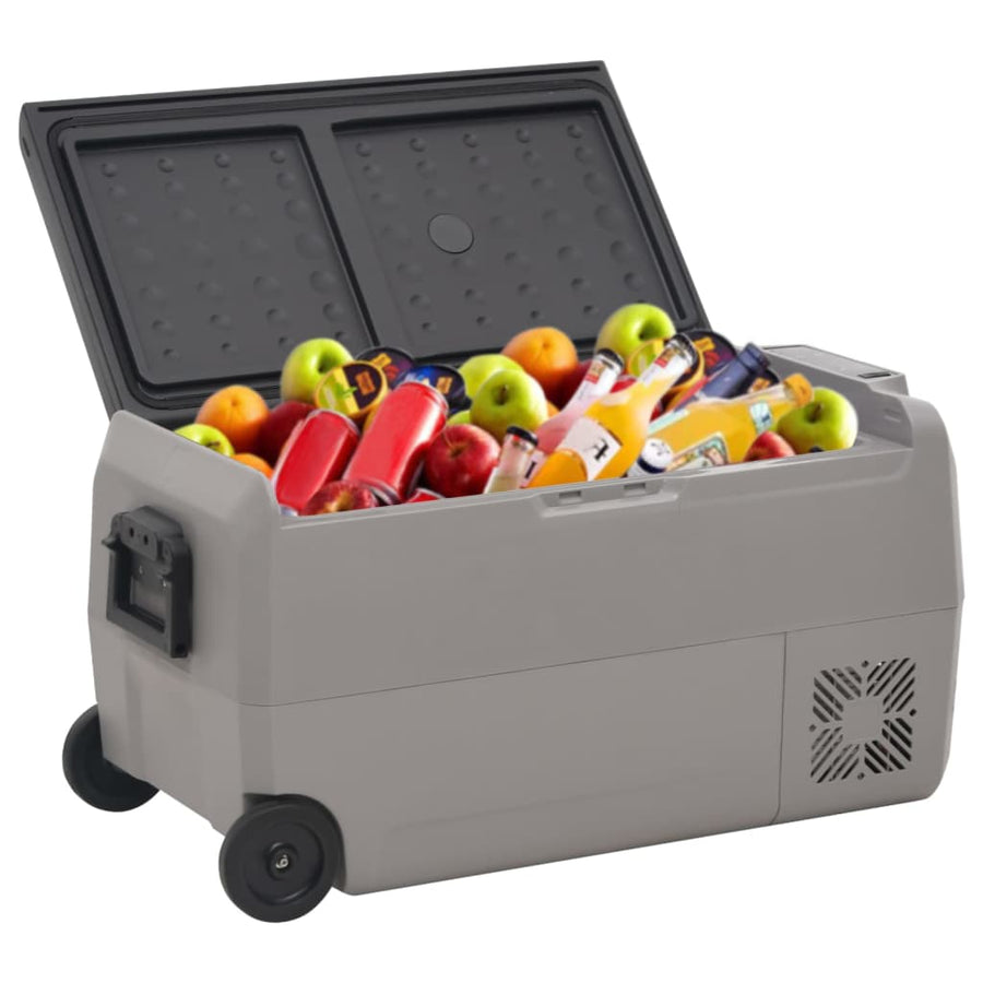 Koelbox Met Wielen En Handvat Polypropeen Zwart En Grijs 36 l zonder adapter