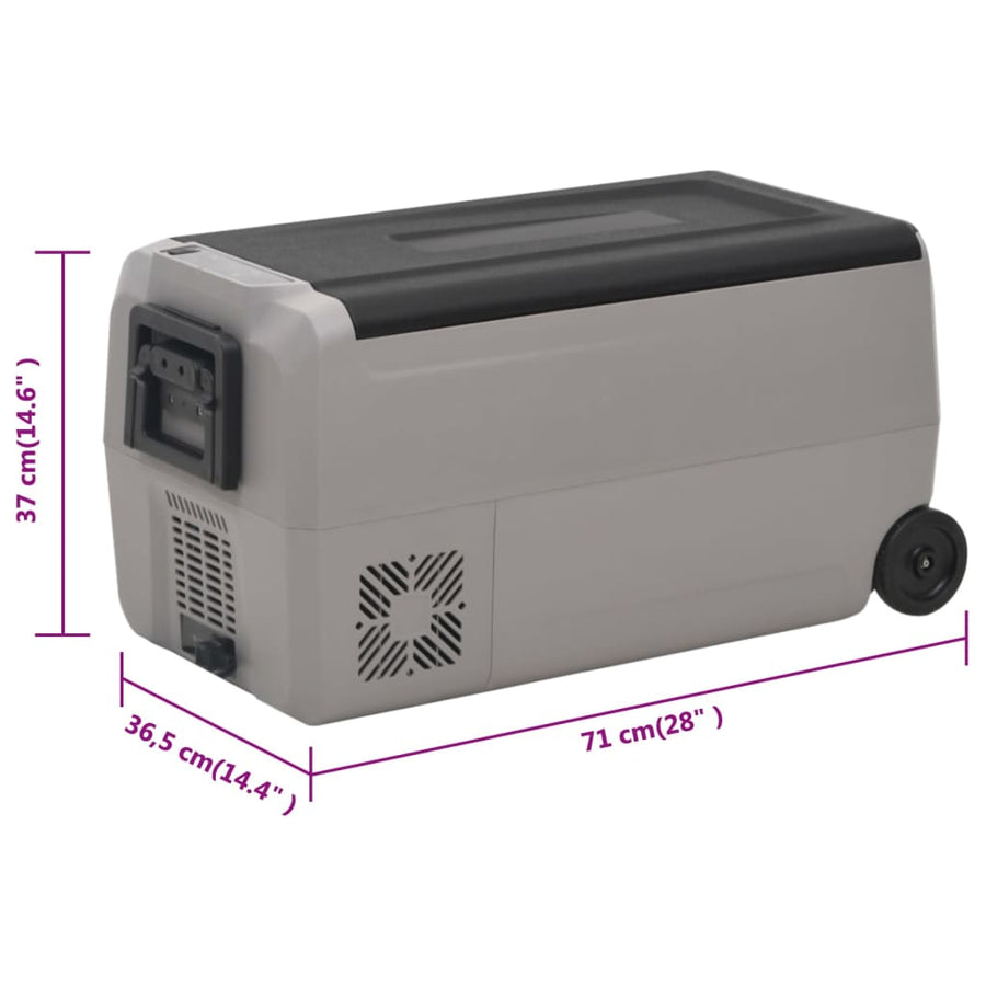Koelbox Met Wielen En Handvat Polypropeen Zwart En Grijs 36 l zonder adapter