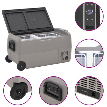 Koelbox Met Wielen En Handvat Polypropeen Zwart En Grijs 36 l zonder adapter