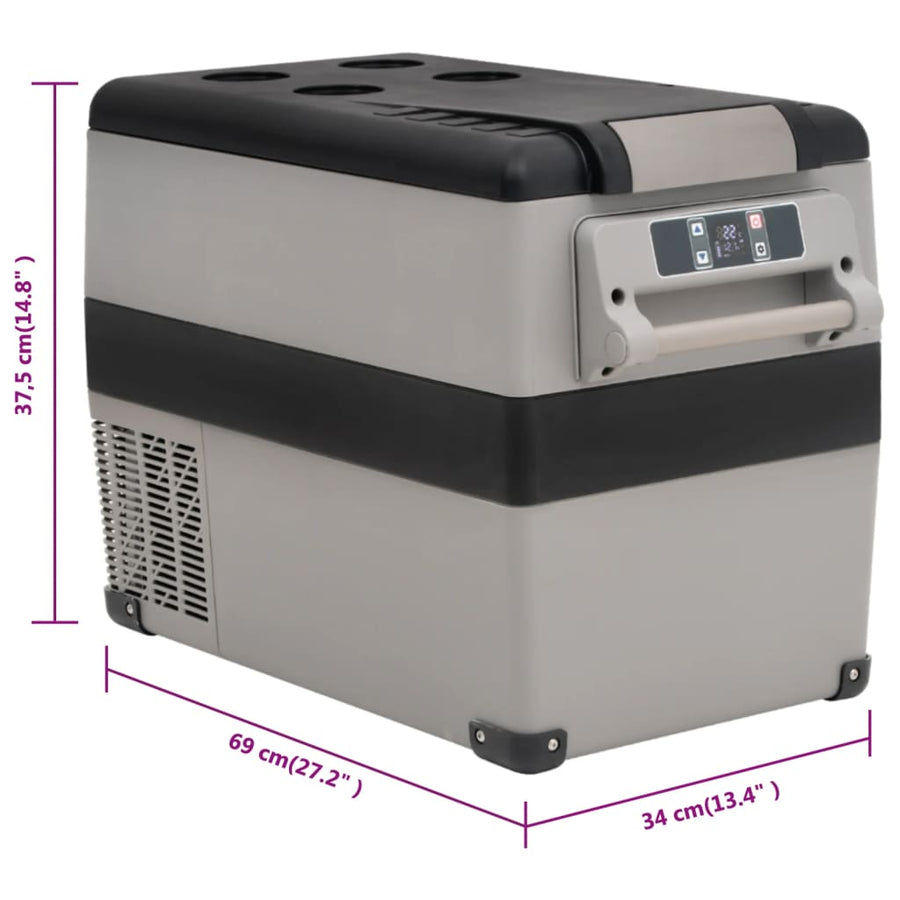 Koelbox Met Handvat 35 L Pp & Pe Zwart En Wit