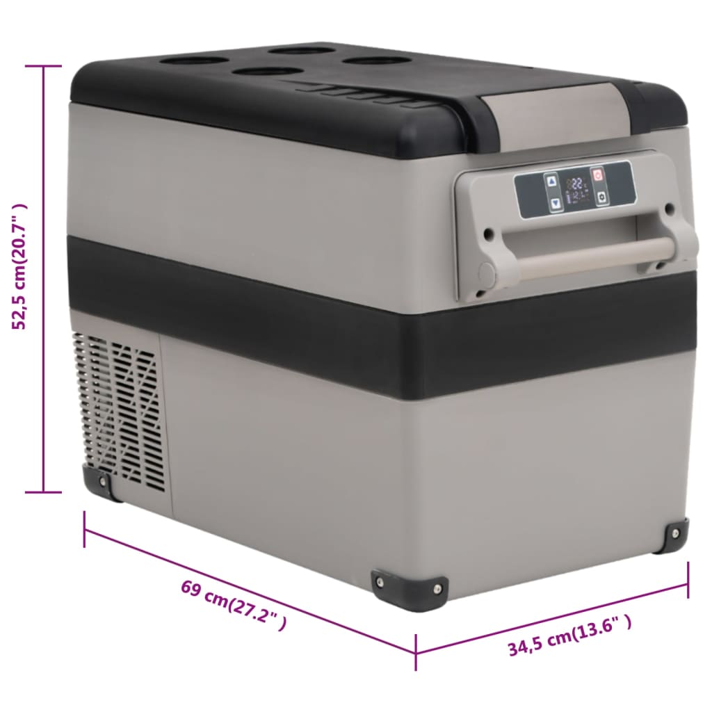 Koelbox Met Handvat Pp & Pe Zwart En Grijs 55 l zonder adapter