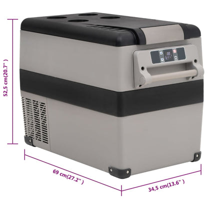 Koelbox Met Handvat Pp & Pe Zwart En Grijs 55 l zonder adapter