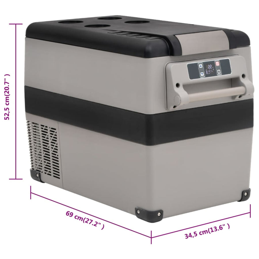Koelbox Met Handvat Pp & Pe Zwart En Grijs 55 l zonder adapter
