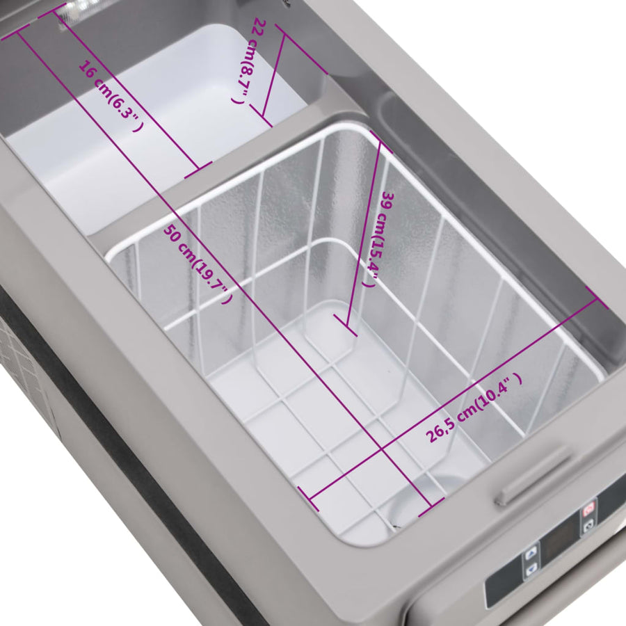 Koelbox Met Handvat Pp & Pe Zwart En Grijs 55 l zonder adapter