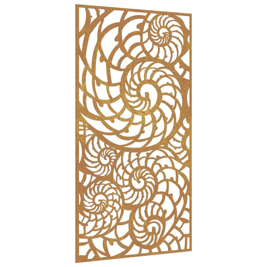 Wanddecoratie Tuin Schelpenontwerp 105X55 Cm Cortenstaal