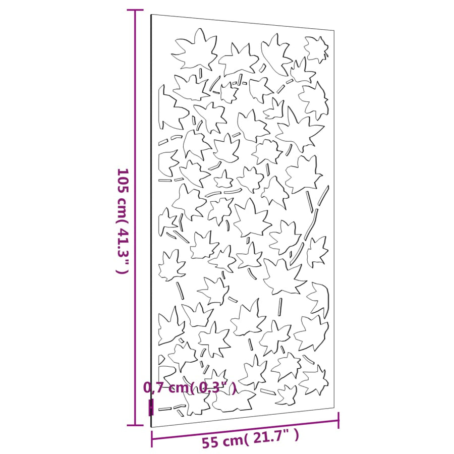Wanddecoratie Tuin Esdoornbladontwerp 105X55 Cm Cortenstaal