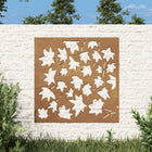 Wall decoration garden maple leaf design 55x55 cm corten steel