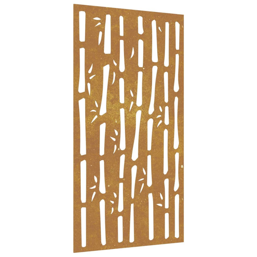 Wanddecoratie Tuin Bamboe-Ontwerp 105X55 Cm Cortenstaal