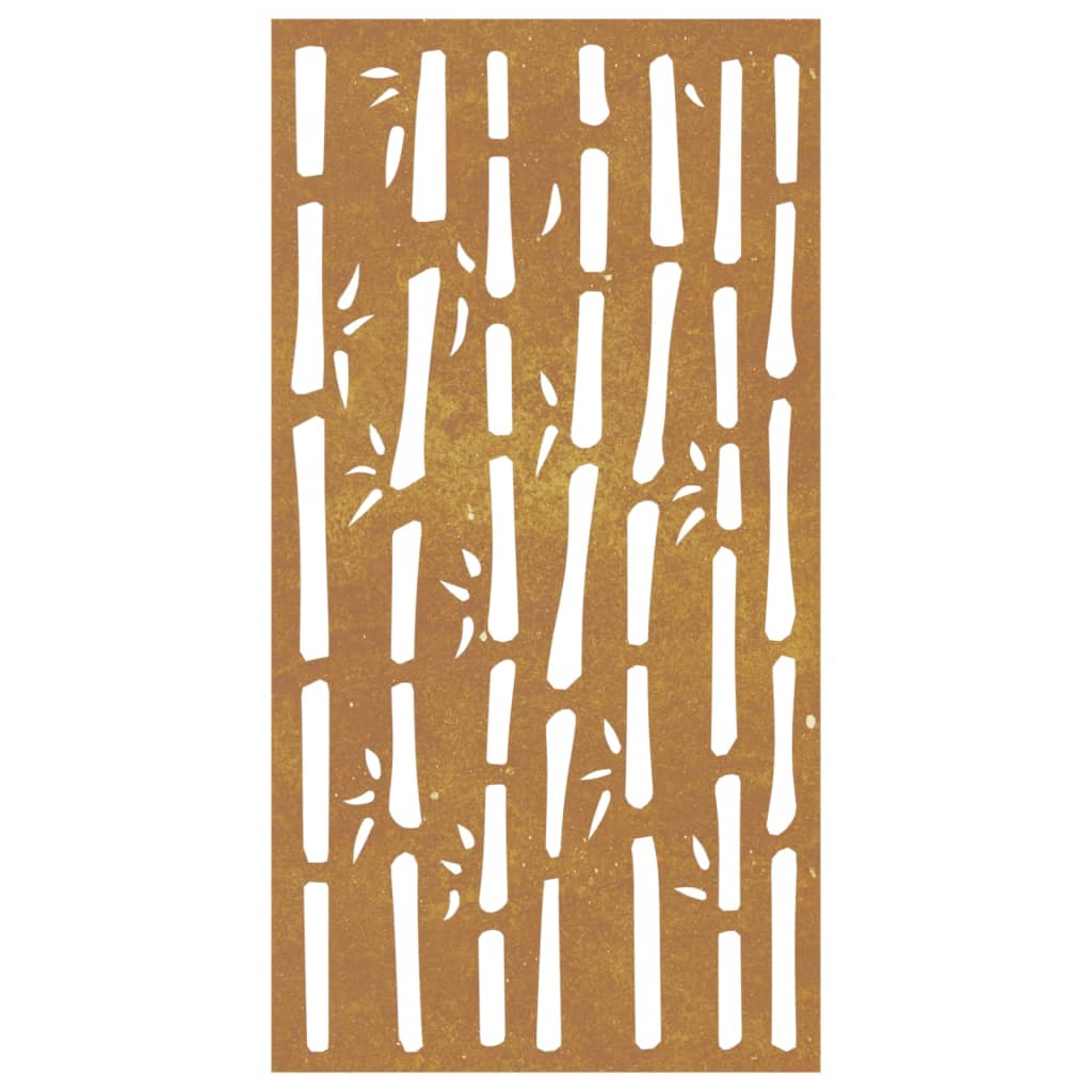 Wanddecoratie Tuin Bamboe-Ontwerp 105X55 Cm Cortenstaal