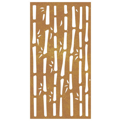 Wanddecoratie Tuin Bamboe-Ontwerp 105X55 Cm Cortenstaal
