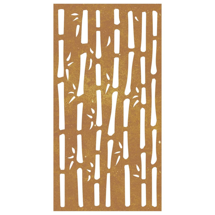Wanddecoratie Tuin Bamboe-Ontwerp 105X55 Cm Cortenstaal