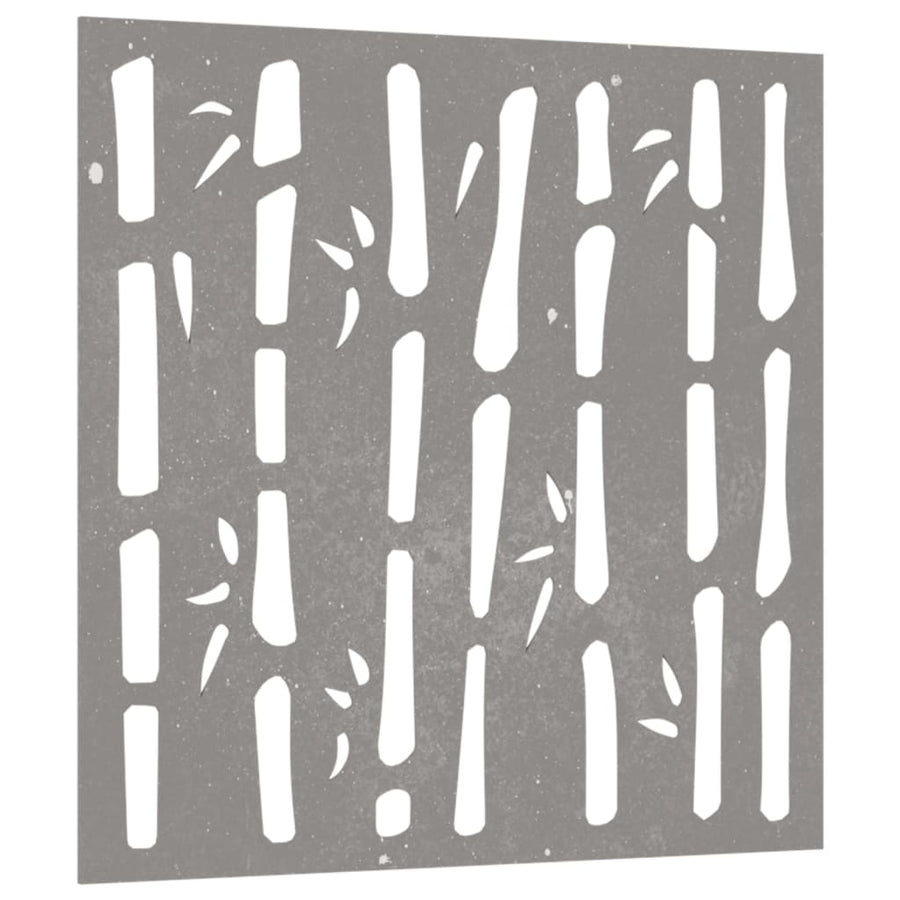 Wanddecoratie Tuin Bamboe-Ontwerp 55X55 Cm Cortenstaal