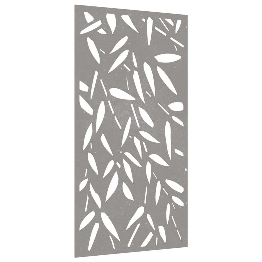 Wanddecoratie Tuin Bamboebladontwerp 105X55 Cm Cortenstaal