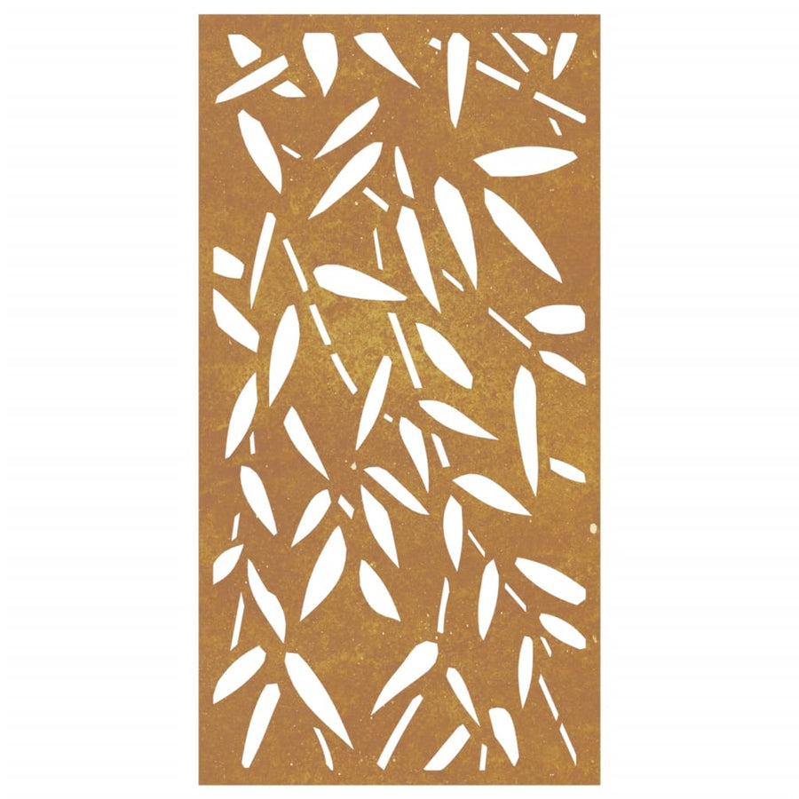Wanddecoratie Tuin Bamboebladontwerp 105X55 Cm Cortenstaal