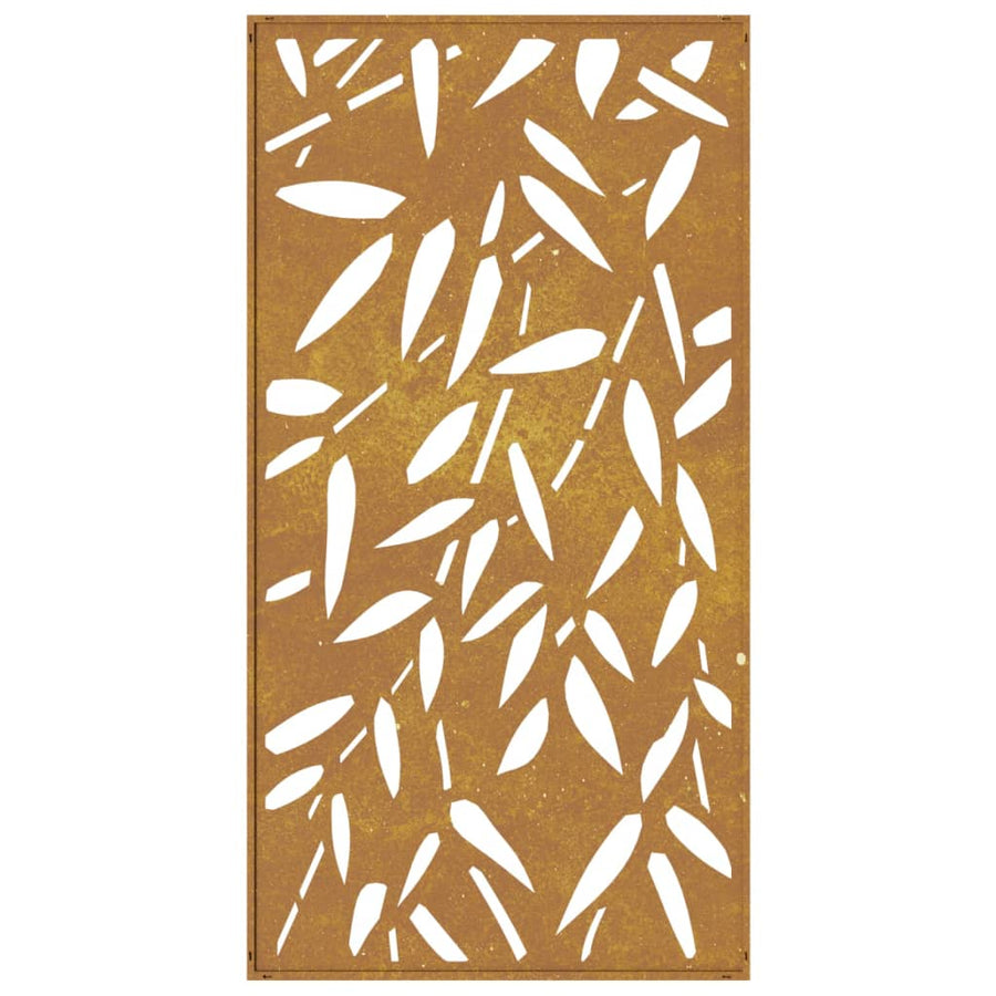 Wanddecoratie Tuin Bamboebladontwerp 105X55 Cm Cortenstaal