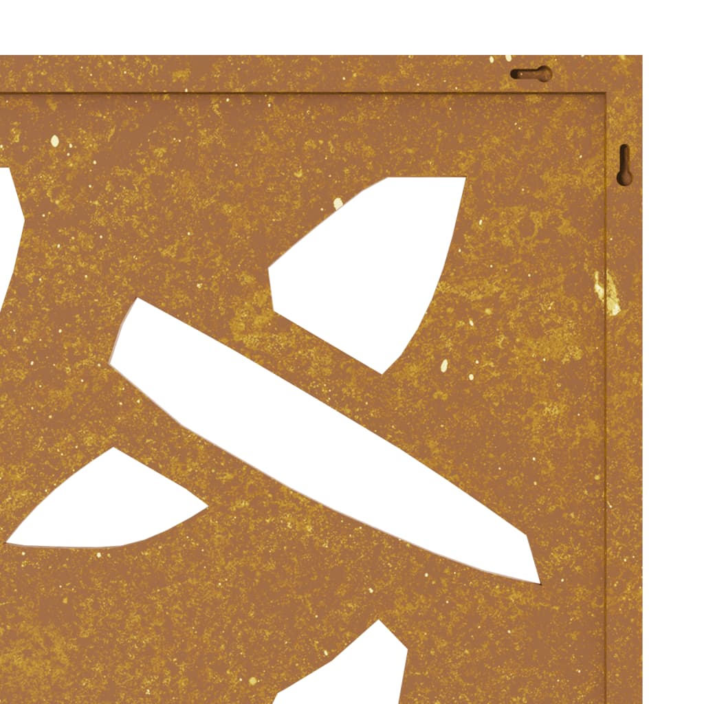 Wanddecoratie Tuin Bamboebladontwerp 105X55 Cm Cortenstaal