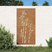 Wanddecoratie Tuin Bamboe-Ontwerp 105X55 Cm Cortenstaal