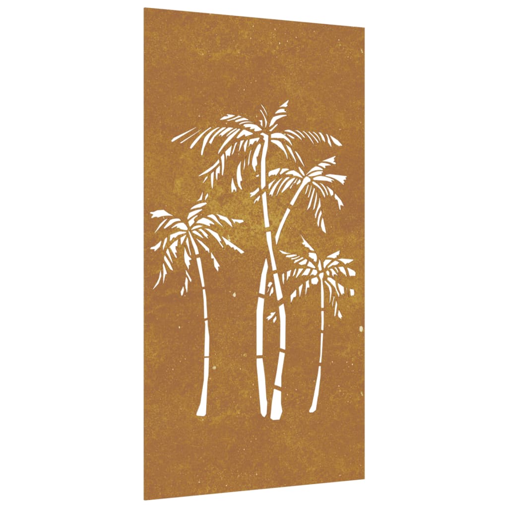 Wanddecoratie tuin palmboomontwerp 105x55 cm cortenstaal