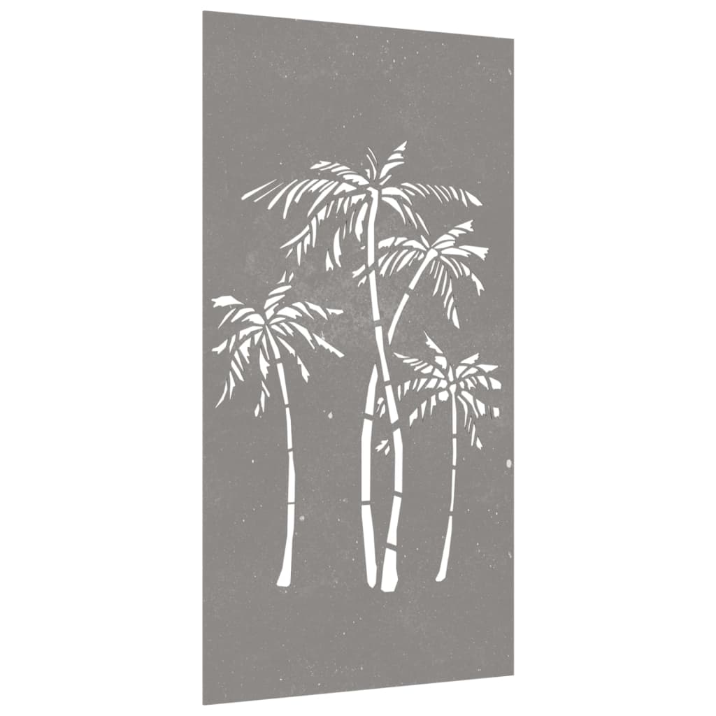 Wanddecoratie tuin palmboomontwerp 105x55 cm cortenstaal