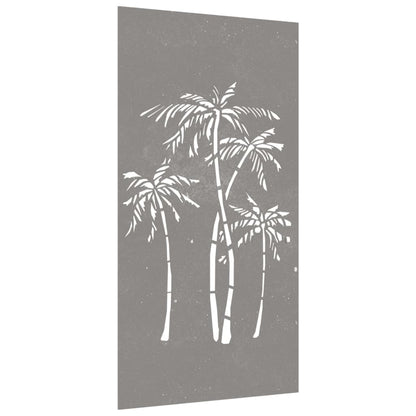 Wanddecoratie tuin palmboomontwerp 105x55 cm cortenstaal