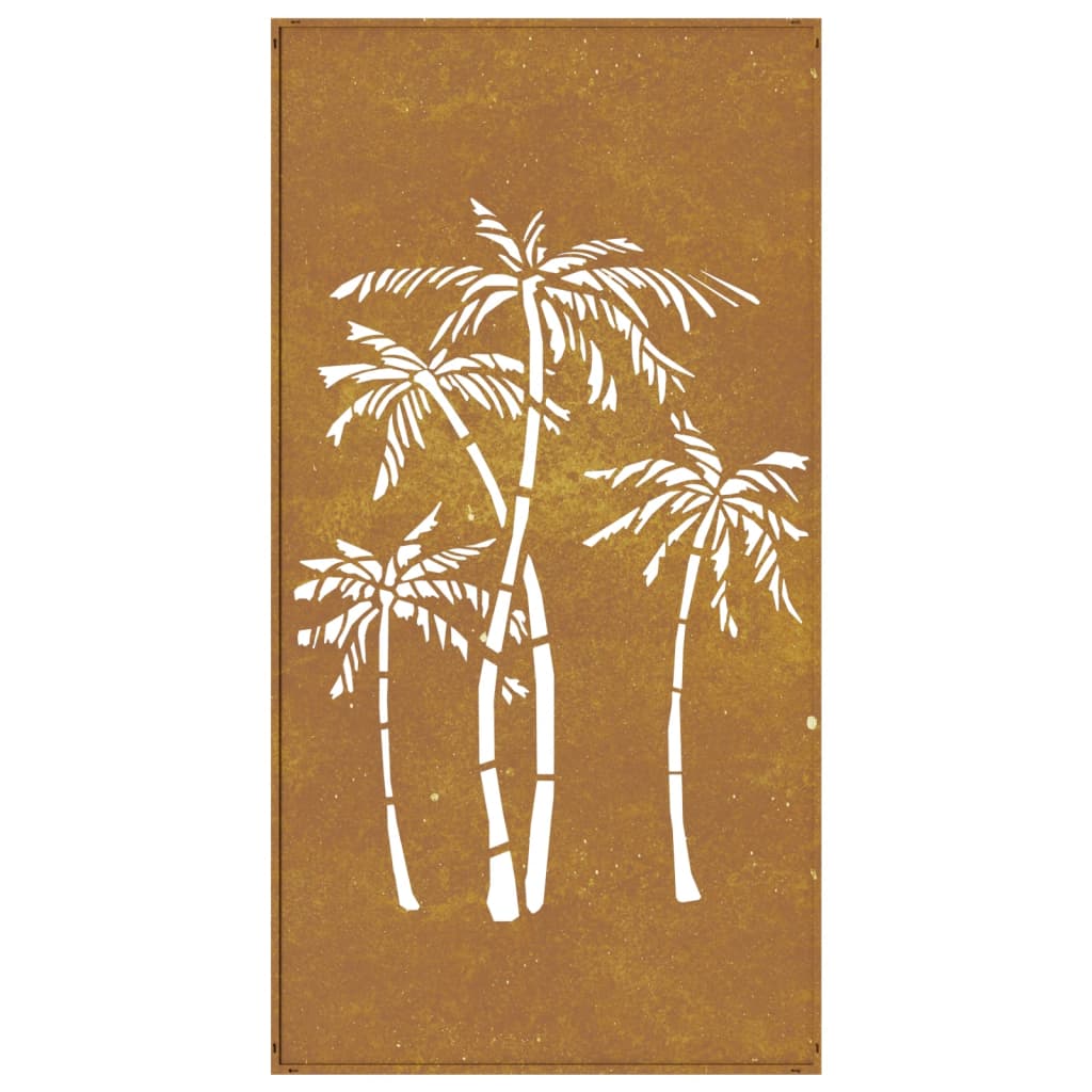 Wanddecoratie tuin palmboomontwerp 105x55 cm cortenstaal