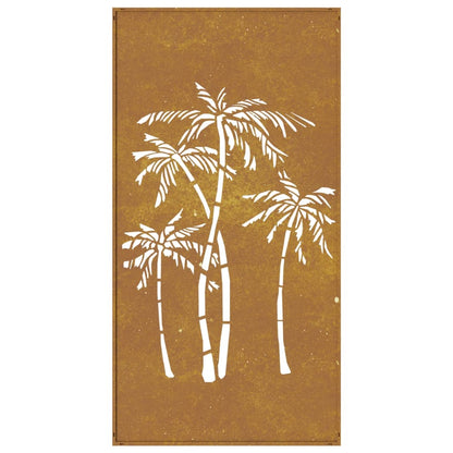 Wanddecoratie tuin palmboomontwerp 105x55 cm cortenstaal
