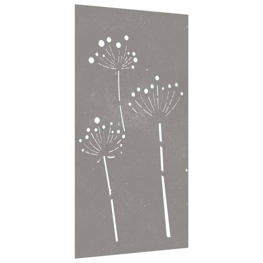 Wanddecoratie Tuin Bloemenontwerp 105X55 Cm Cortenstaal