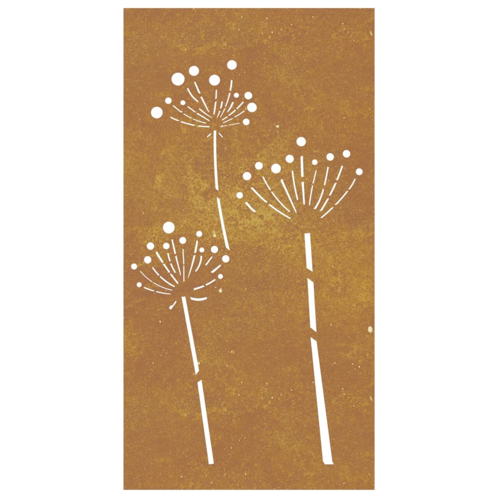 Wanddecoratie Tuin Bloemenontwerp 105X55 Cm Cortenstaal