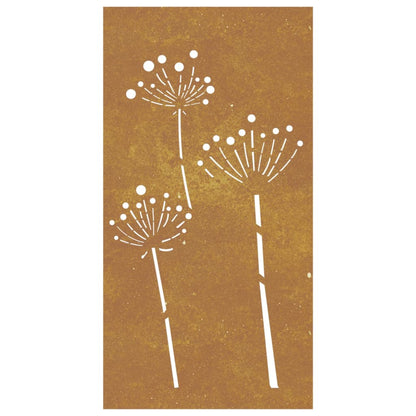 Wanddecoratie Tuin Bloemenontwerp 105X55 Cm Cortenstaal