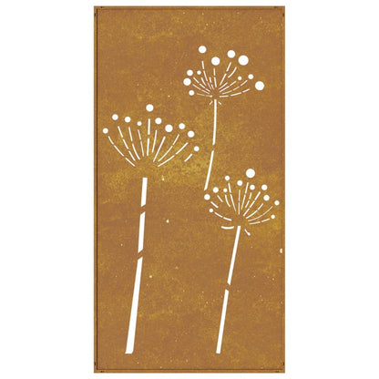 Wanddecoratie Tuin Bloemenontwerp 105X55 Cm Cortenstaal